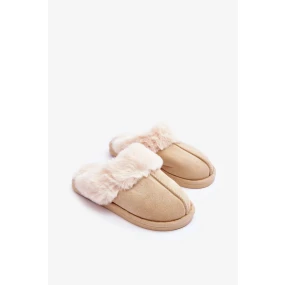 Dámské pantofle s kožíškem světle béžová Pinky Dámské pantofle s kožíškem světle béžová Pinky