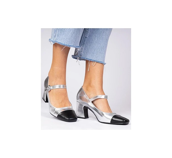 Dámské sandály Gemre H8-555 stříbrno-černé - Joia