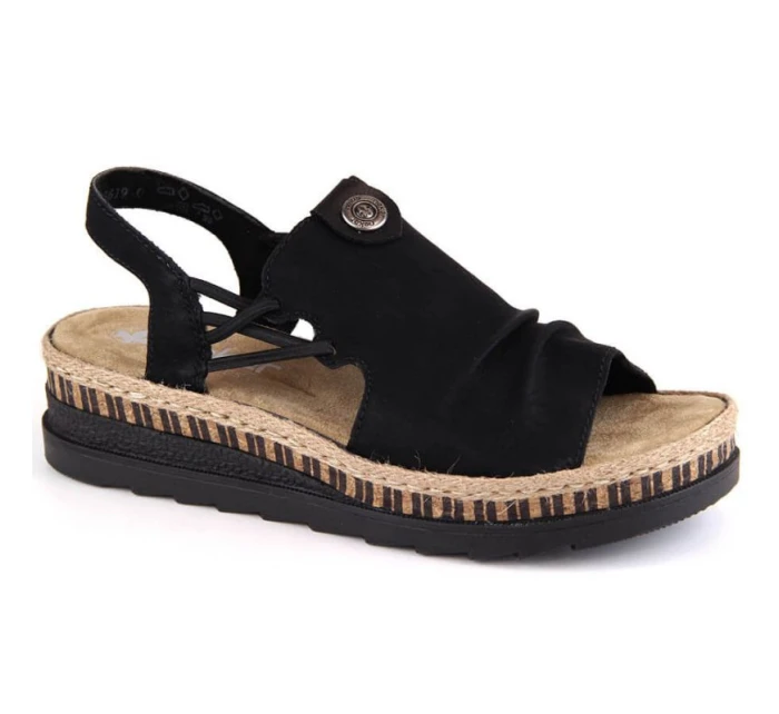 Pohodlné sandály W model 22018139 black - Rieker Pohodlné sandály W model 22018139 black - Rieker