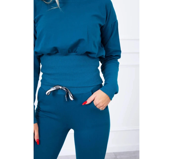 Komplet z szerokimi ściągaczami morski