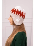 Dámská čepice Nikol K405 bílá+červená+béžová Dámská čepice Nikol K405 bílá+červená+béžová