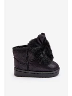 Dětské zimní botky s kožešinou a ušima Černé Betty Dětské zimní botky s kožešinou a ušima Černé Betty