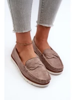 Dámské Mokasíny Z Semiše Tmavě Béžové model 21661255 - EVENTO