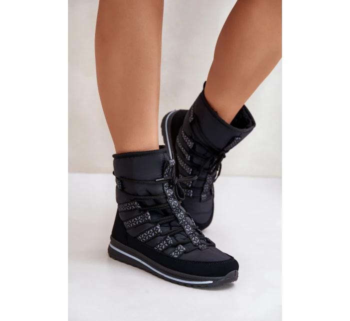 Dámské šněrovací boty do sněhu Progress model 21677045 Černé - Boto