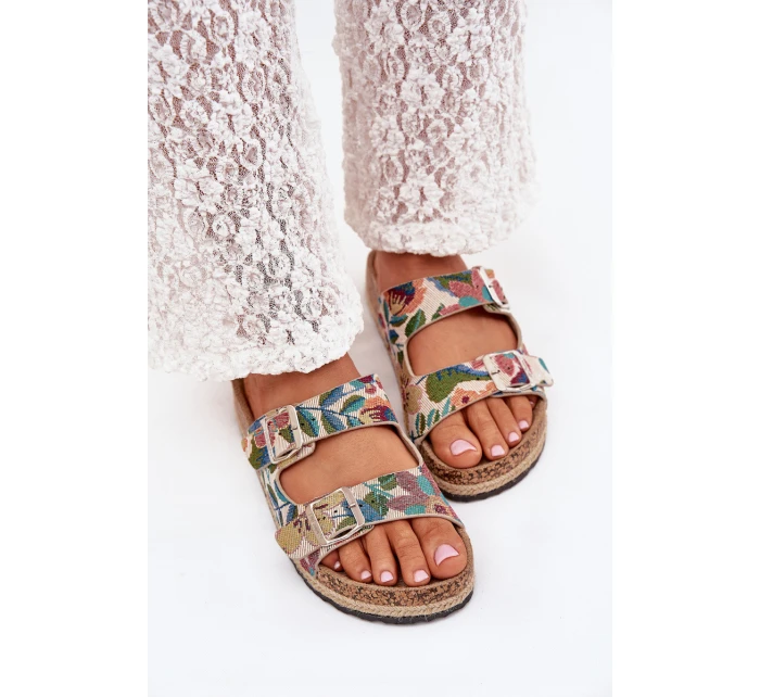 Vzorované Dámské Pantofle Na Korkové Platformě S Přezkami model 21703545 Multicolor - Lee Cooper