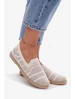 Dámské síťované espadrilles z textilu světle béžové Candessa Dámské síťované espadrilles z textilu světle béžové Candessa