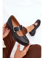 Kožené dámské polobotky s přezkou Laura model 21690042 Černé - Laura Messi