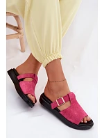 Semišové dámské sandály na platformě se zlatým model 22094994 - Boto