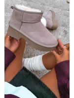 Dámské sněhule Milora z přírodního semiše s kožešinou – khaki Dámské sněhule Milora z přírodního semiše s kožešinou – khaki