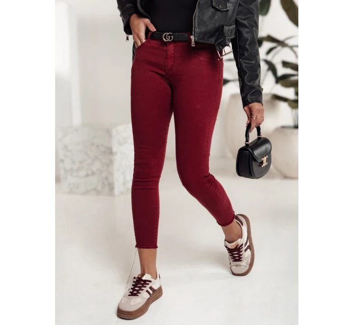 Dámské skinny džíny BRITTNIX vínové FashionStreet UY2222