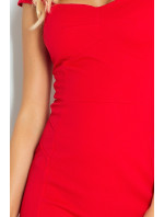 Červené šaty s pěkným výstřihem model 4976545