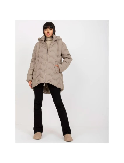 Béžová péřová zimní bunda s kapucí (NM-KR-P22-6632-62.00P)