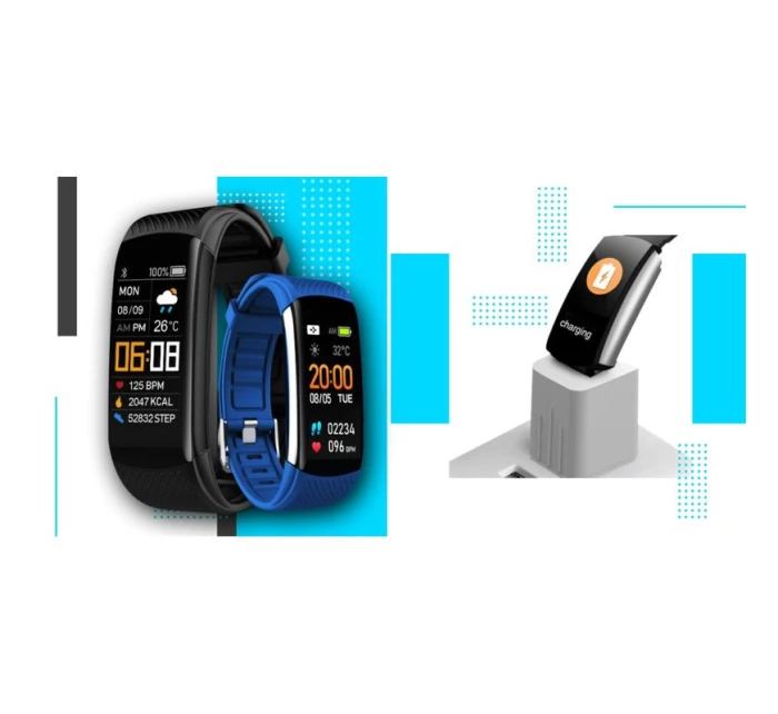 GIEWONT Smartwatch Black and Blue 2 Stripes GW200-7 GIEWONT Smartwatch Black and Blue 2 Stripes GW200-7