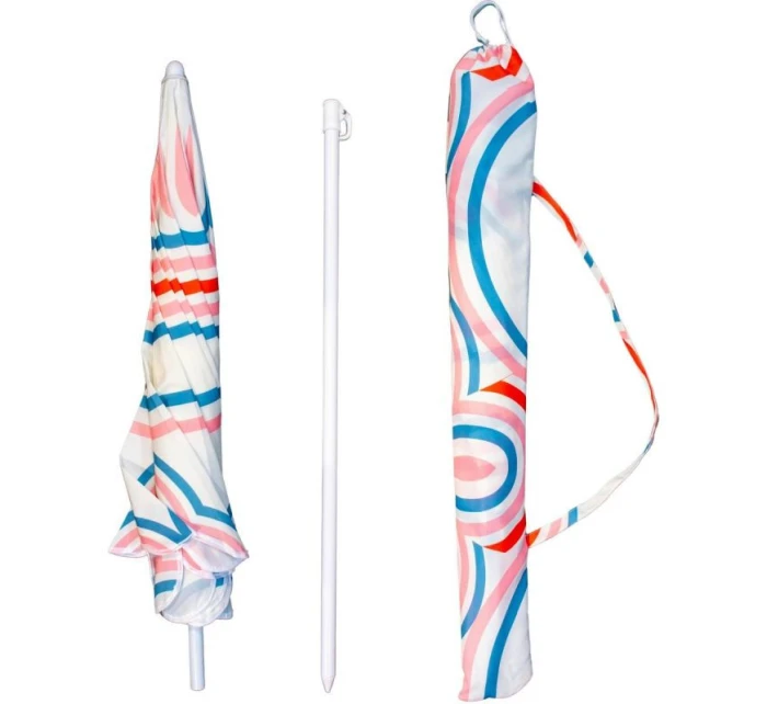 PLÁŽOVÝ A ZAHRADNÍ SLUNEČNÍK 160 CM PRUHOVANÝ MODRÝ A RŮŽOVÝ PLÁŽOVÝ A ZAHRADNÍ SLUNEČNÍK 160 CM PRUHOVANÝ MODRÝ A RŮŽOVÝ