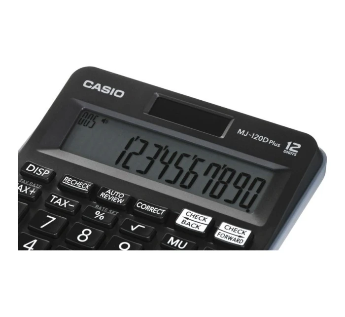 KANCELÁŘSKÁ KALKULAČKA CASIO MJ-120D PLUS ČERNÁ, 12MÍSTNÝ DISPLEJ