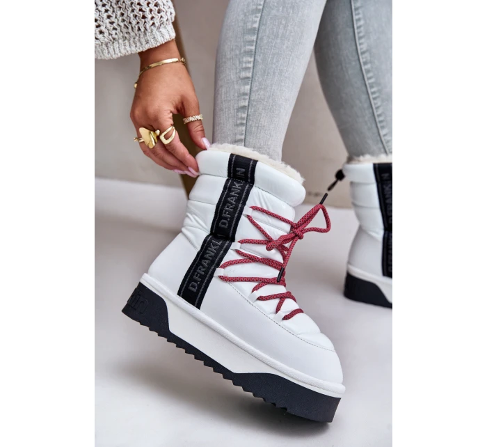 Dámské sněhule na tlusté podrážce veganské D.Franklin DFSH371007 bílé