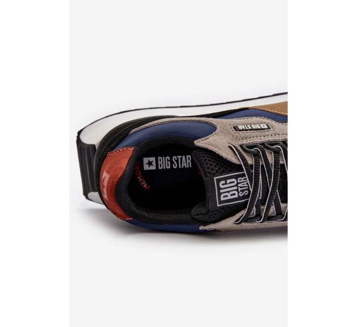 Pánské tenisky Big Star NN174320 s paměťovou pěnou Beige-modré Pánské tenisky Big Star NN174320 s paměťovou pěnou Beige-modré