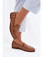 Mokasíny z přírodní kůže model 22074671 Camel - VINCEZA Mokasíny z přírodní kůže model 22074671 Camel - VINCEZA