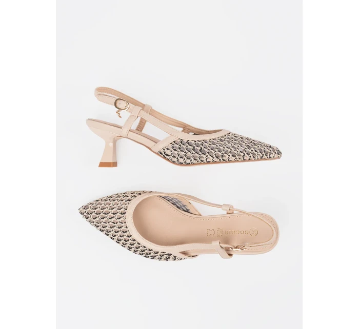 Výborné dámské lodičky Jasnobeżowy na širokém podpatku Výborné dámské lodičky Jasnobeżowy na širokém podpatku