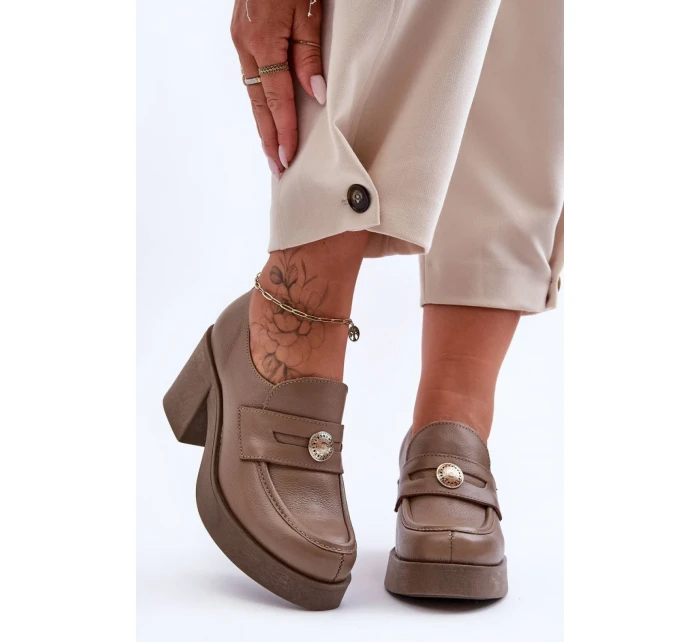 Polobotky na podpatku model 183950 Step in style Polobotky na podpatku model 183950 Step in style