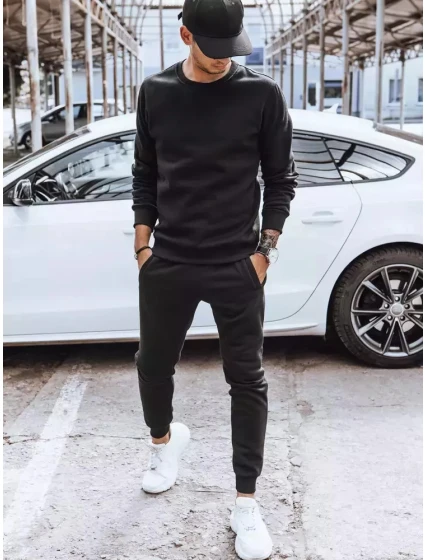 Pánská zateplená tepláková souprava černá Dstreet model 21965554 - FashionStreet Pánská zateplená tepláková souprava černá Dstreet model 21965554 - FashionStreet