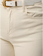 Jeansy damskie z paskiem i  beżowe model 22161489 - FashionStreet
