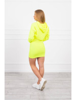 Šaty s mikinou žluté neonové