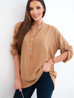 Halenka s delšími zády camelová