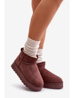 Dámské Sněhule Na Platformě Zateplené Kožíškem Tmavě Hnědé model 21672069 - Boto Dámské Sněhule Na Platformě Zateplené Kožíškem Tmavě Hnědé model 21672069 - Boto