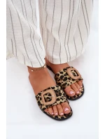 Plné Dámské Pantofle S Ozdobnou Přezkou Leopard Clariola Plné Dámské Pantofle S Ozdobnou Přezkou Leopard Clariola