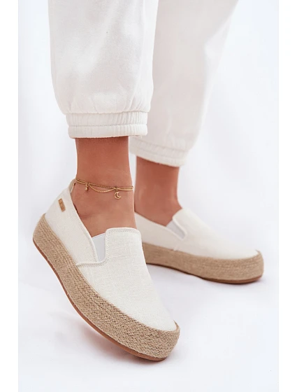 Dámské espadrilky na platformě Big Star model 22042771 Ecru - Big Star Shoes Dámské espadrilky na platformě Big Star model 22042771 Ecru - Big Star Shoes