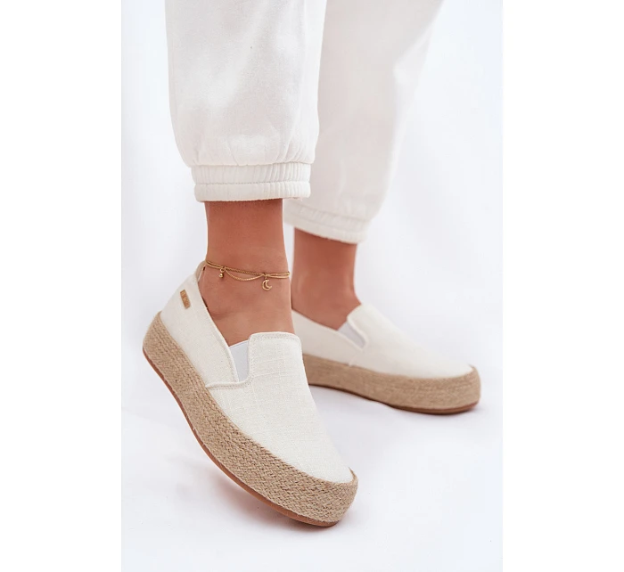 Dámské espadrilky na platformě Big Star model 22042771 Ecru - Big Star Shoes Dámské espadrilky na platformě Big Star model 22042771 Ecru - Big Star Shoes