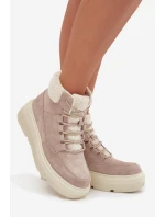 Dámské semišové sněhule Vinceza s kožešinou na platformě – béžové Dámské semišové sněhule Vinceza s kožešinou na platformě – béžové