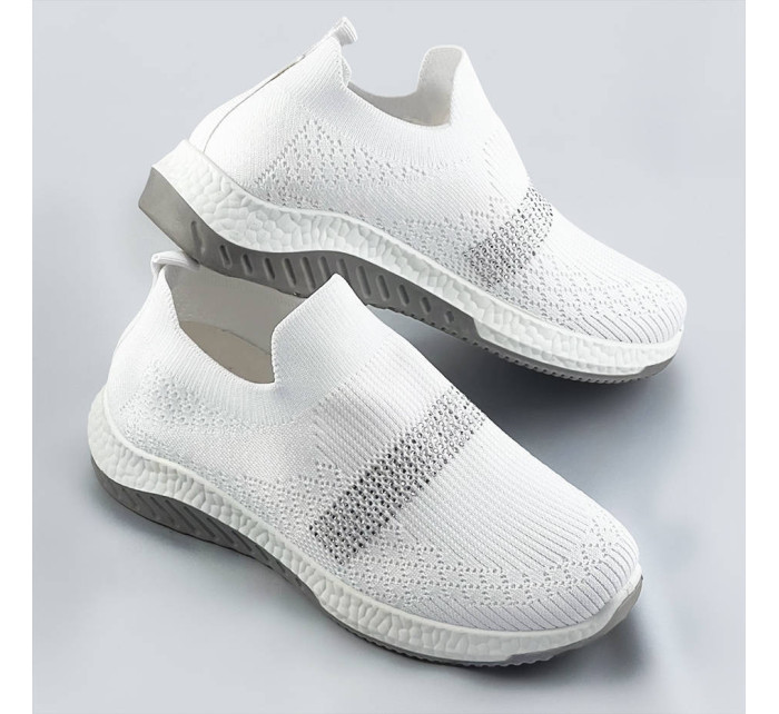 Bílé ažurové dámské boty se zirkony model 17113804 - COLIRES