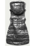 Lesklá vesta v grafitové barvě s kapucí (B8130-70)