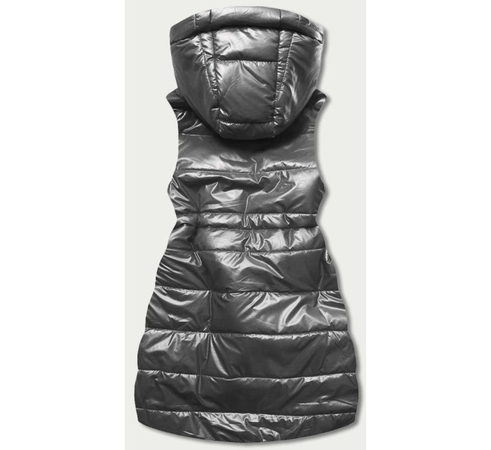 Lesklá vesta v grafitové barvě s kapucí model 18001625 - S'WEST