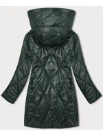 Zelená dámská bunda s ozdobnou kapucí (B8215-10)