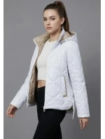 Dámská lehce zateplená krátká bunda s kapucí Goodlookin bílá (B8595-26)