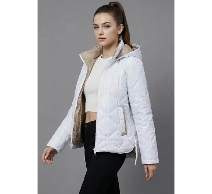 Dámská lehce zateplená krátká bunda s kapucí Goodlookin bílá (B8595-26)