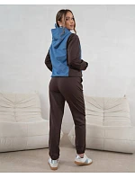 Dámská dvoubarevná tepláková souprava v čokoládově modré barvě (554) Dámská dvoubarevná tepláková souprava v čokoládově modré barvě (554)