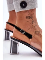 Transparentní Sandály Na Podpatku Černé SBarski MR1037-43