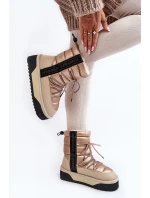 Dámské sněhové boty s podrážkou Bežové model 21640524 - D.Franklin Dámské sněhové boty s podrážkou Bežové model 21640524 - D.Franklin