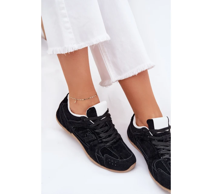 Dámské Sportovní Boty Z Eko Semiše Černé model 21701308 - Boto Dámské Sportovní Boty Z Eko Semiše Černé model 21701308 - Boto