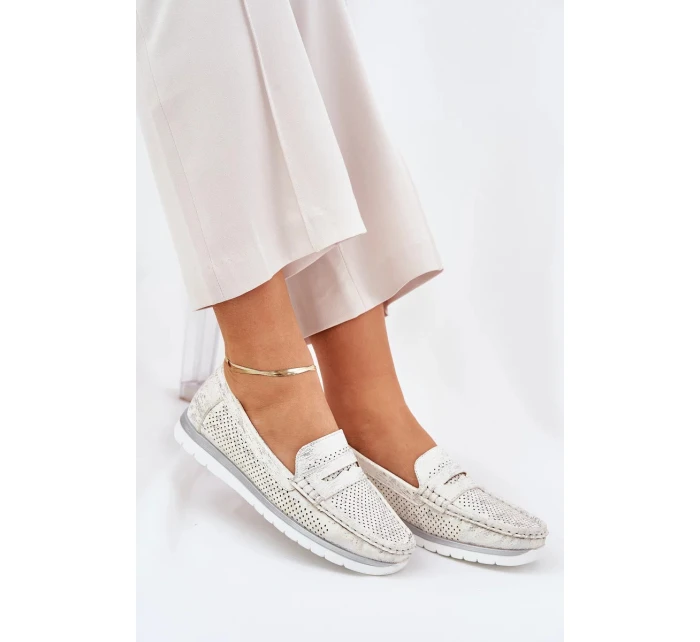 Dámské eko kožené mokasíny model 21834359 – zlaté - Kesi