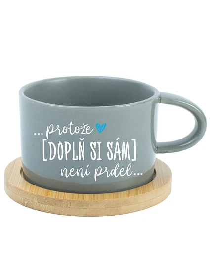 Personalizovaný keramický hrníček "MAKRONKA" - ... protože [doplň si sám] není prdel ...
