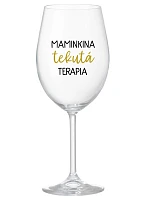 MAMINKINA TEKUTÁ TERAPIA  - priehľadný pohár na víno 350 ml
