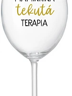 MAMINKINA TEKUTÁ TERAPIA - priehľadný pohár na víno 350 ml