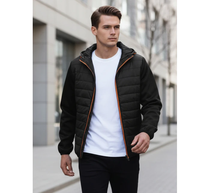 Pánská přechodná prošívaná bunda černá FashionStreet TX3785