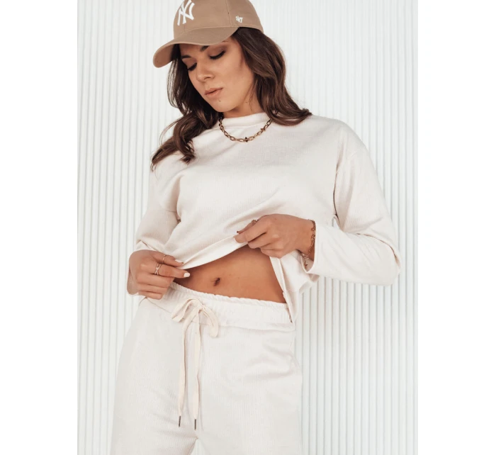 Dámské kalhoty se širokými nohavicemi ecru model 21972902 - Dstreet