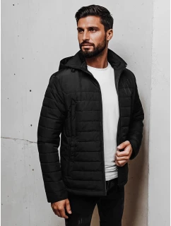 Pánská přechodná prošívaná bunda s kapucí černá model 21983056 - Dstreet